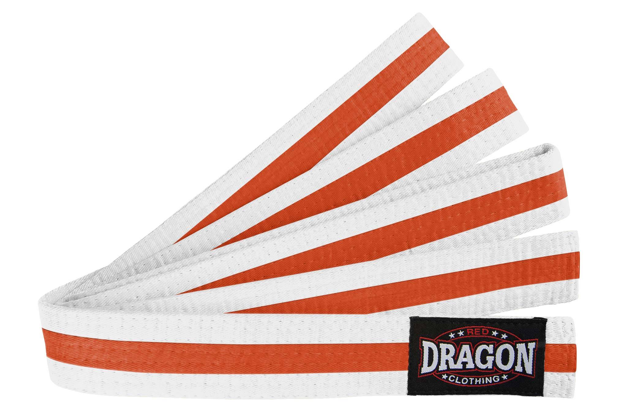 Red Dragon - White/Orange Belt with Coloured Stripe